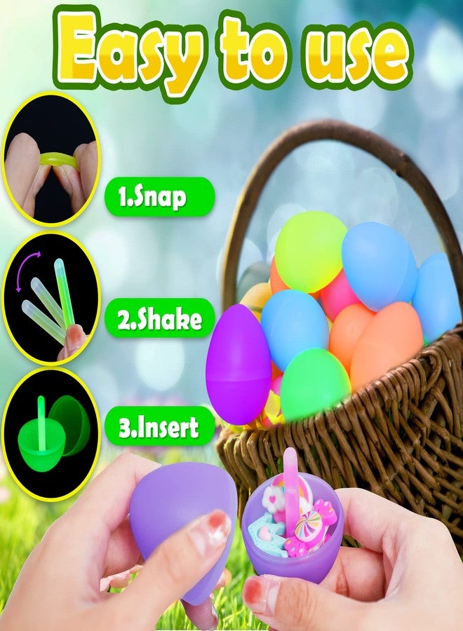 MGparty Glow in The Dark Easter Egg Hunt Set - 36 Fillable Plastic Eggs with 72 Mini Glow Sticks for Kids - Easter Basket Stuffers, Party Favors, Classroom Prizes, and Game Supplies - Image 3